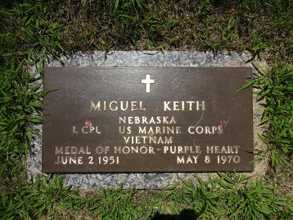 Tombstone: Miguel Keith Nebraska L CPL US Marine Corps, Vietnam, 1951-1970