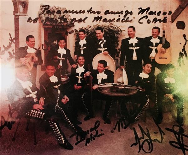 Signed photo of a mariachi band