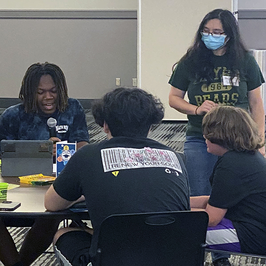  Students collaborate during a summer session