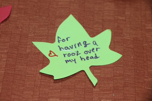 Leaf saying for having a roof over my head