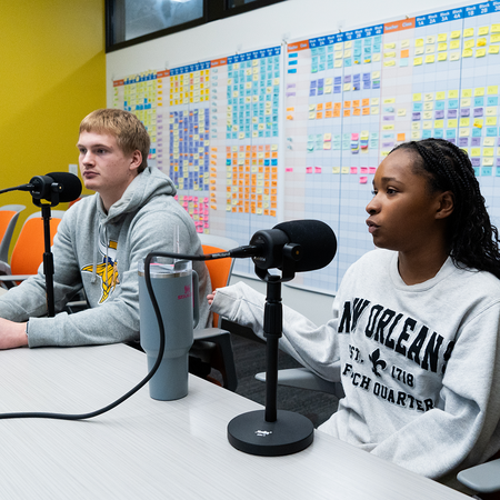  Students at microphone