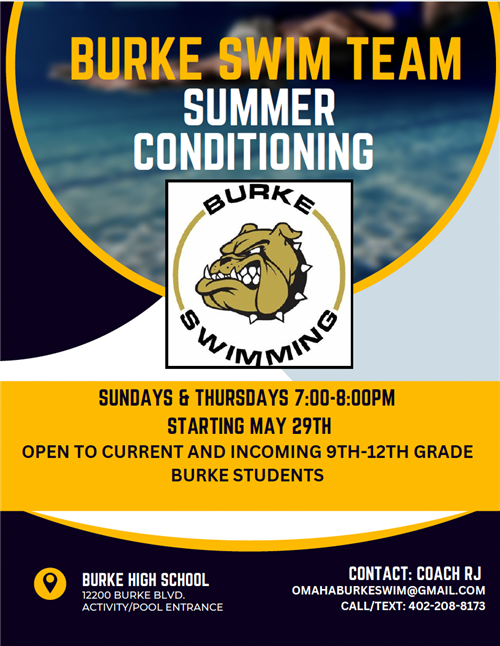 SUMMER SWIM CONDITIONING SUNDAYS & THURSDAYS 7:00-8:00PM STARTING MAY 29TH